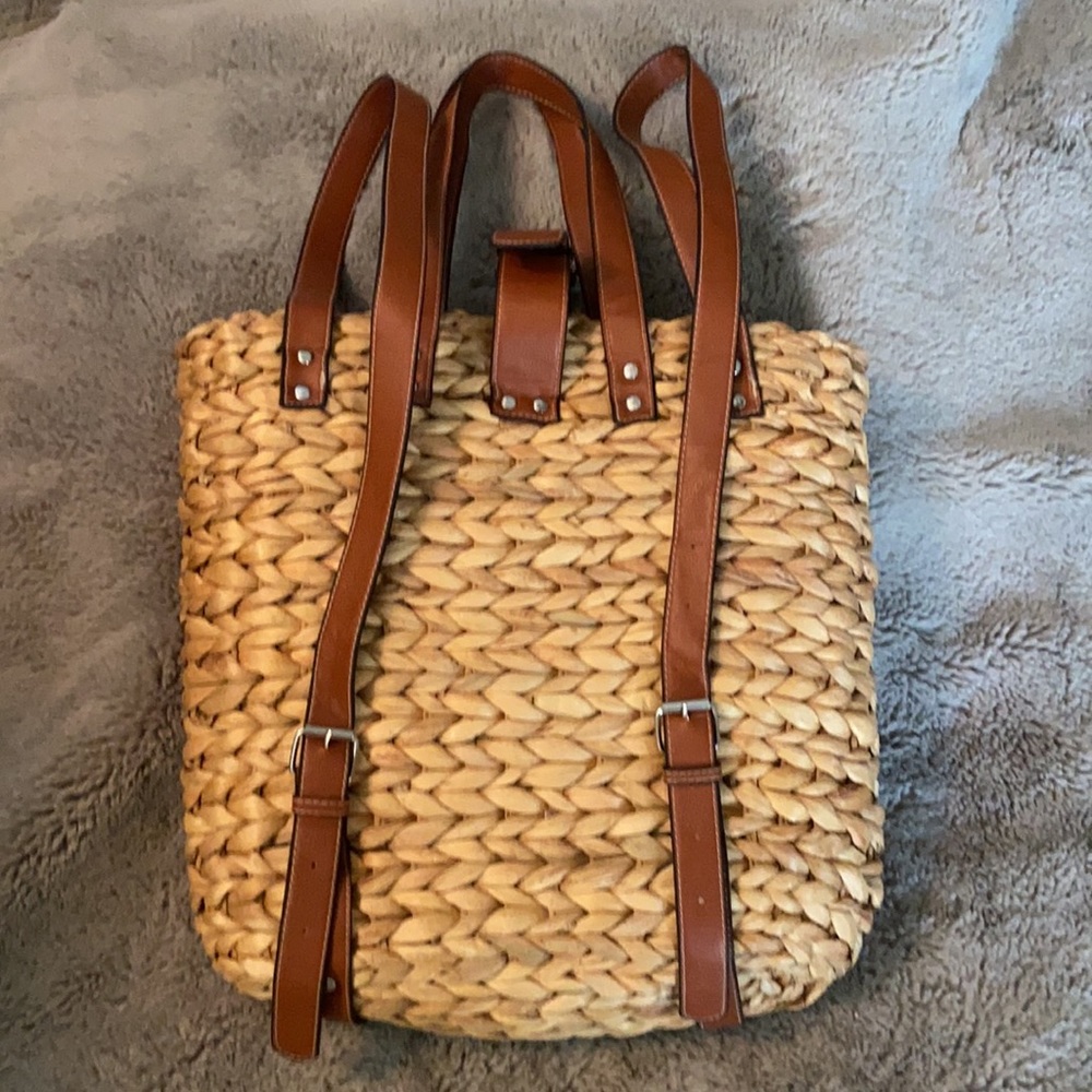 Straw/Wicker Backpack Beach or Summer Bag